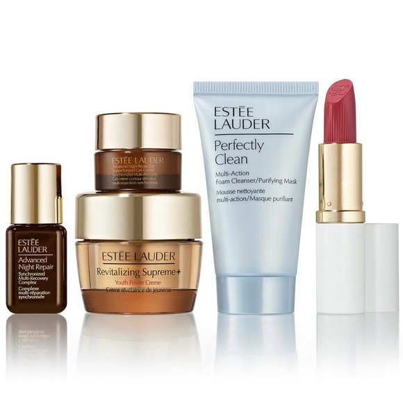 New Estee Lauder 6 Pc Gift Set Cosmetic Bag Sealed - Picture 3 of 4